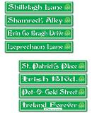 St Patricks Day Theme - Street Sign Cut Outs