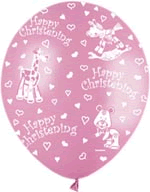 Happy Christening Balloons - Pink