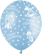 All Over Prints Balloon - Happy Christening Blue