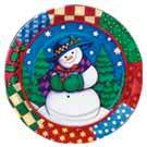 Christmas Theme Winter Snowman - 7inch Plates