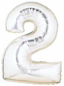 Foil Megaloon Balloon - Numbers Silver 100cm