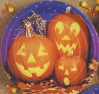 Halloween Theme Real Pumpkins Pattern - 7 inch Plates