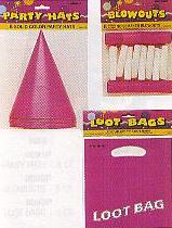 Solid Hot Pink Theme - Party Hats