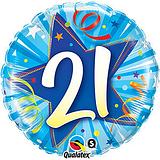 Blue 21st Birthday - Foil Balloon